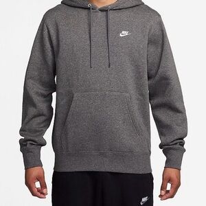 Nike sportswear club fleece Men's Charcoal gray pullover Hoodie size medium